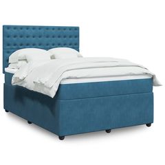 ΚΡΕΒΑΤΙ BOXSPRING ΜΕ ΣΤΡΩΜΑ ΣΚΟΥΡΟ ΜΠΛΕ 140X190 ΕΚ. ΒΕΛΟΥΔΙΝΟ 3292350