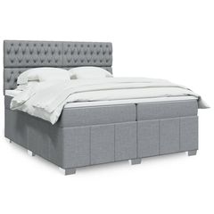 ΚΡΕΒΑΤΙ BOXSPRING ΜΕ ΣΤΡΩΜΑ ΑΝΟΙΧΤΟ ΓΚΡΙ 200X200 ΕΚ. ΥΦΑΣΜΑΤΙΝΟ 3294082