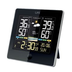 LiFE ALPINE Μετεωρολογικός Σταθμός Με Έγχρωμη LCD Οθόνη 4.8", Ασύρματο Εξωτερικό Αισθητήρα Και Ρολόι Με Λειτουργία Αφύπνισης