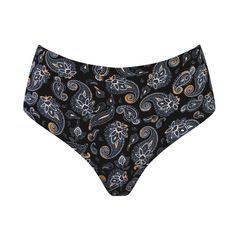 Ψηλόμεσο Brazilian Slip Paisley Μαύρο