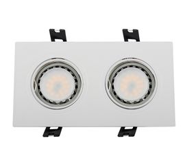 LED ΣΠΟΤ ΠΛΑΣΤΙΚΟ ΟΡΘΟΓΩΝΙΟ PAR 16 2X5.5W 4000-4300K ΛΕΥΚΟ