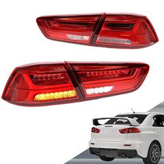 Πισινά Φανάρια Set Για Mitsubishi Lancer X 08-17 Led Bar Κόκκινο/Crystal VLAND