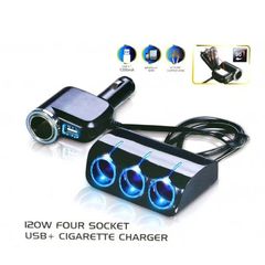 OLESSON Φορτιστής αναπτήρα αυτοκινήτου USB 12-24V 120w - Four socket USB & cigaretter charger NO.1528