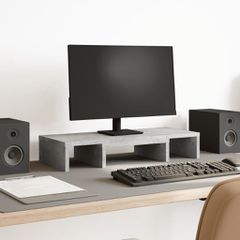 vidaXL Βάση Οθόνης Ρυθμιζ. Γκρι Σκυρ. 60x24x10,5 εκ. Επεξεργ. Ξύλο