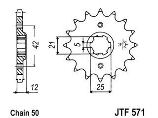 ΚΑΙΝΟΥΡΙΟ!!! - Εμπρόσθιο γρανάζι κίνησης μάρκας JT 16 δοντιών για Yamaha XJ 600 (86-91)