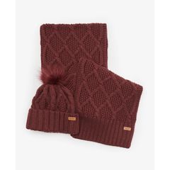 Barbour Γυναικείο Gift Set Ridley Cabernet Beanie Hat & Scarf