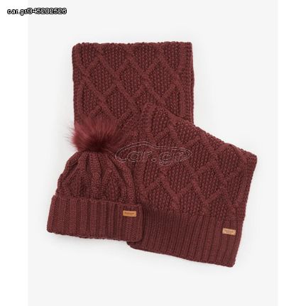 Barbour Γυναικείο Gift Set Ridley Cabernet Beanie Hat & Scarf