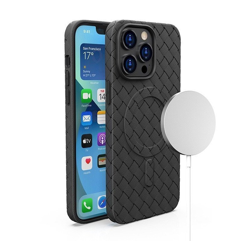 Woven Back Cover (iPhone 15 Pro Max) - Μαύρο