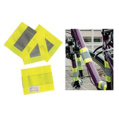 Προειδοποιητική - Ανακλαστικό Ρολό για Ποδήλατα - Καροτσάκια Φωσφοριζέ Κίτρινο Korntex Σετ 4 τεμαχίων 12 x 14 cm