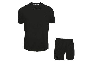 Παιδικό σετ ποδοσφαίρου Givova μονόχρωμο ΜΑΥΡΟ