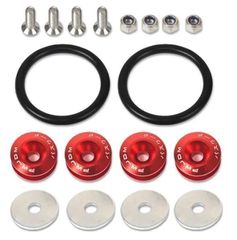 Κλιπ Συγκράτησης Προφυλακτήρα JDM Quick Release - Κόκκινο - 4 Τμχ. - (2255799831322485-R)