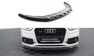 Spoiler / Χειλάκι Εμπρός Προφυλακτήρα Maxton Design V.1 Audi Q3 S-line 8U (2011 - 2014) - Μαυρο Γυαλιστερό - (AU-Q3-1-SLINE-SB-FD1G)