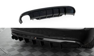 Διαχύτης (Diffuser) Σπόϊλερ Προφυλακτήρα Maxton Design Audi A5 Coupe / Cabrio S-Line 8T (με μία διπλή αποληξη) - Μαύρο Γυαλιστερό - (AU-S5-1-RS1GOO)