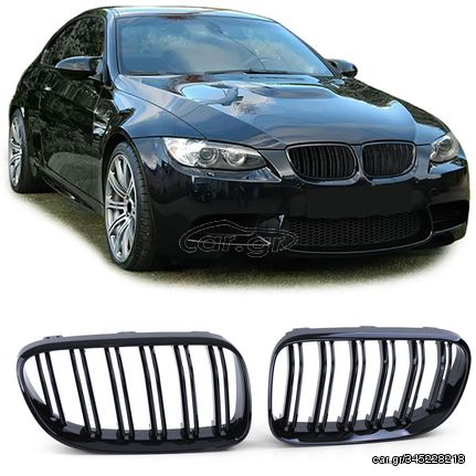 Μάσκες / Καρδιές Εμπρός BMW Σειρά 3 E92 Coupe E93 Cabrio Facelift (2010-2013) M-LOOK Μαύρο Γυαλιστερό - (BME92940)