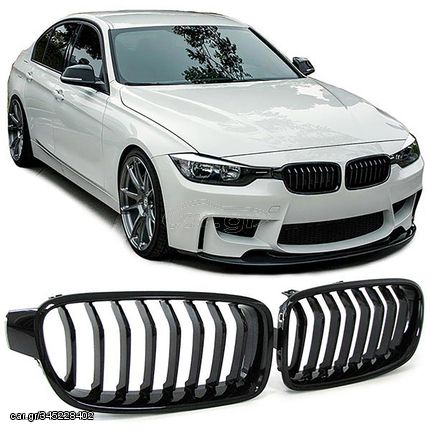 Μάσκες / Καρδιές Εμπρός BMW Σειρά 3 (F30 / F31) - (2012-2019) - Μαύρο Γυαλιστερό - (BMF30240)