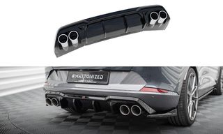 Διαχύτης (Diffuser) Σπόϊλερ Προφυλακτήρα Maxton Design Cupra Formentor Mk1 2020 + Μπούκες Χρωμίου - Mαύρο Γυαλιστερό - (CU-FO-1-RS3G+RS3RG+CHROME