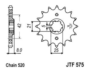 ΚΑΙΝΟΥΡΙΟ!!! - Εμπρόσθιο γρανάζι κίνησης μάρκας JT 14 δοντιών για Yamaha XT600 (85-86)