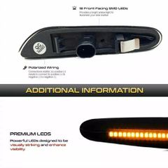Dynamic LED Φλας Φτερού BMW E46, E60, E81, E82, E83, E84, E87, E88, E90, E91, E92, E93, X3, X1 - Φιμέ - 2 Τμχ.-thumb-2