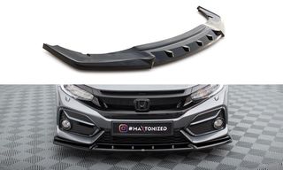 Spoiler / Χειλάκι εμπρός προφυλακτήρα Maxton Design Honda Civic Sport FK8 (2017 - 2022) - Μαύρο Γυαλιστερό - (HO-CI-10-SPORT-FD1G)