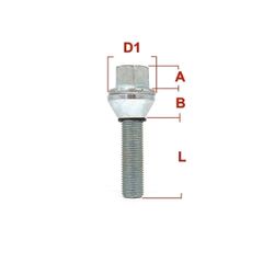 Μπουλόνι Μετατροπής M12x1,5 / Κωνικό 60° / Μήκος: 48mm / Κλειδί: 17