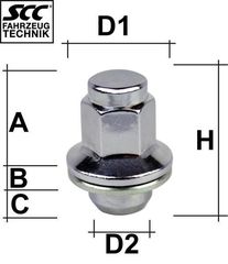 Flat Παξιμάδι Τροχού Με Ροδέλες M14X1,5 / Κλειδί 22 / Ύψος 41 / Κλειστού - (M1415FLG4)