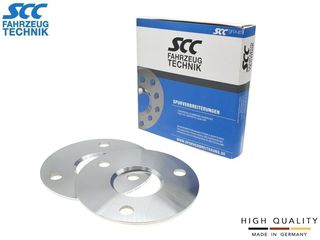 4mm Αποστάτες Τροχών SCC - Καρέ: 3χ112 -  Κέντρο: Φ57,1 mm  Al 7075 - Ασημί - 2 Tμχ. - (10026)