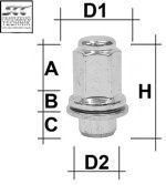 Flat Παξιμάδι Τροχού M14X1,5 / Κλειδί21  KH46,5  Κλειστού Τύπου - 1 Τμχ. - (M1415FLG1)