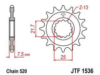 ΚΑΙΝΟΥΡΙΟ!!! - Μπροστινό γρανάζι μηχανής JT 15 δοντιών για Kawasaki ZX-6R και KSF450 atv για αλυσίδα βήματος 520