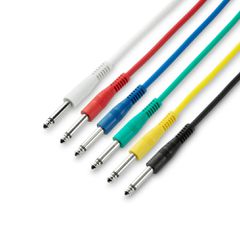 Adam Hall Cables 3 STAR IPP 0120 SET Set of 6 Patch Cables 6.3 mm Jack Mono 1.20 m - Adam Hall