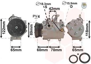 ΚΟΜΠΡΕΣΕΡ A C-SUZUKI SX4(EY,GY) 1.6 DDIS  5200K125 9520062JA0 9523062JA0000