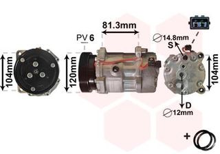 ΚΟΜΠΡΕΣΕΡ A C-VAG CORDOBA(6K1,6K2) 1.6 9  5800K172 1H0820803D 7M0820803D 95NW19D629CC 95NW19D629CB 1067111 7340657 7M0820803P 7M0820803PX