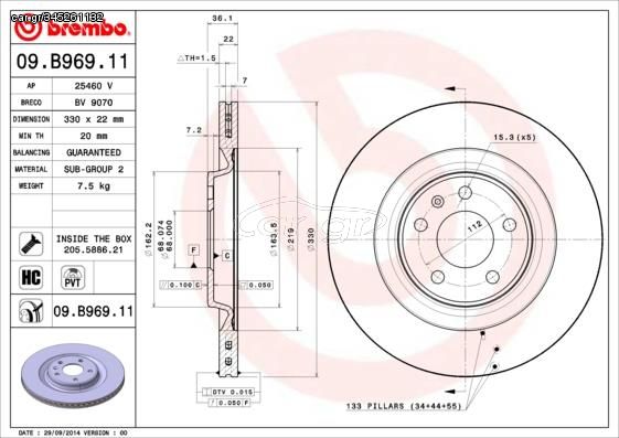 ΔΙΣΚΟΠΛΑΚΕΣ OΠ.AUDI A4 5  09B96911 80D615601 95B615601F L80D615601