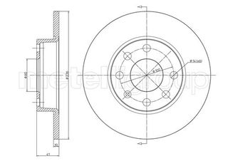 ΔΙΣΚ. OPEL  CORSA A-KADETT (236*10)  BD0008 90086193 569017 90008003 569028