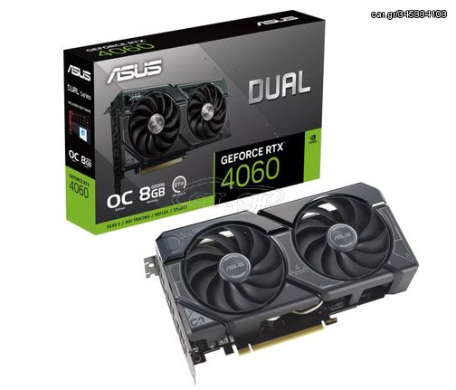 Asus GeForce RTX 4060 8GB GDDR6 Dual OC EVO Κάρτα Γραφικών (90YV0JC7-M0NA00) - Πληρωμή και σε έως 9 δόσεις