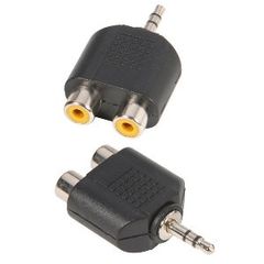 Adam Hall 4 STAR AY RF2 MM3 - Y-Connector 2 x mono RCA female to 3.5 mm stereo Jack male - Adam Hall