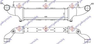 Ψυγείο Intercooler 2.0 i 16V Kompressor/2.2 CDI-2.5 TDI (43x11) Mercedes-Benz C-Class (W202) 1993-1999