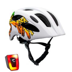 Crazy Safety - Grafitti Bicycle Helmet - White/Yellow (160101-08-01) / Toys