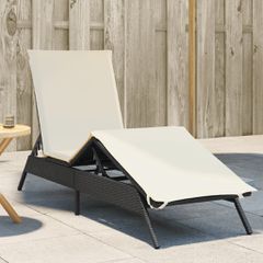 Ξαπλώστρα Μαύρη από Συνθετικό Ρατάν με Μαξιλάρι 4002701