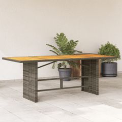 Τραπέζι Κήπου Επιφάνεια Ακακίας Γκρι 190x80x75 εκ Συνθ. Ρατάν 365601