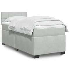 ΚΡΕΒΑΤΙ BOXSPRING ΜΕ ΣΤΡΩΜΑ ΑΝΟΙΧΤΟ ΓΚΡΙ 90X190 ΕΚ. ΒΕΛΟΥΔΙΝΟ 3286198