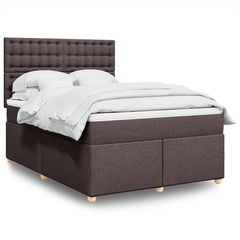 ΚΡΕΒΑΤΙ BOXSPRING ΜΕ ΣΤΡΩΜΑ ΣΚΟΥΡΟ ΚΑΦΕ 140X190 ΕΚ. ΥΦΑΣΜΑΤΙΝΟ 3293592