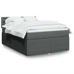 ΚΡΕΒΑΤΙ BOXSPRING ΜΕ ΣΤΡΩΜΑ ΣΚΟΥΡΟ ΓΚΡΙ 140X190 ΕΚ. ΥΦΑΣΜΑΤΙΝΟ 3289766