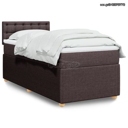 ΚΡΕΒΑΤΙ BOXSPRING ΜΕ ΣΤΡΩΜΑ ΣΚΟΥΡΟ ΚΑΦΕ 80X200 ΕΚ. ΥΦΑΣΜΑΤΙΝΟ 3287300