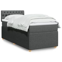 ΚΡΕΒΑΤΙ BOXSPRING ΜΕ ΣΤΡΩΜΑ ΣΚΟΥΡΟ ΓΚΡΙ 100X200 ΕΚ. ΥΦΑΣΜΑΤΙΝΟ 3287375