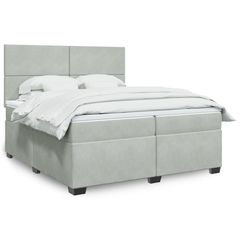 ΚΡΕΒΑΤΙ BOXSPRING ΜΕ ΣΤΡΩΜΑ ΑΝΟΙΧΤΟ ΓΚΡΙ 200X200 ΕΚ. ΒΕΛΟΥΔΙΝΟ 3293296