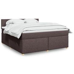 ΚΡΕΒΑΤΙ BOXSPRING ΜΕ ΣΤΡΩΜΑ ΣΚΟΥΡΟ ΚΑΦΕ 180X200 ΕΚ ΥΦΑΣΜΑΤΙΝΟ 3289055