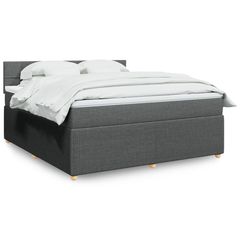 ΚΡΕΒΑΤΙ BOXSPRING ΜΕ ΣΤΡΩΜΑ ΣΚΟΥΡΟ ΓΚΡΙ 180X200 ΕΚ ΥΦΑΣΜΑΤΙΝ 3289836