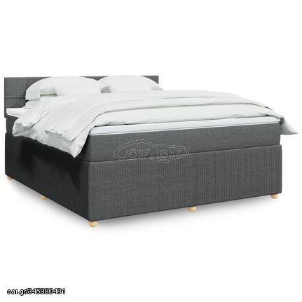 ΚΡΕΒΑΤΙ BOXSPRING ΜΕ ΣΤΡΩΜΑ ΣΚΟΥΡΟ ΓΚΡΙ 180X200 ΕΚ ΥΦΑΣΜΑΤΙΝ 3289836