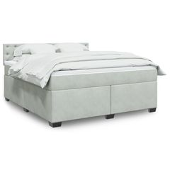 ΚΡΕΒΑΤΙ BOXSPRING ΜΕ ΣΤΡΩΜΑ ΑΝΟΙΧΤΟ ΓΚΡΙ 180X200 ΕΚ. ΒΕΛΟΥΔΙΝΟ 3288690