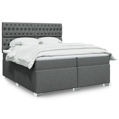 ΚΡΕΒΑΤΙ BOXSPRING ΜΕ ΣΤΡΩΜΑ ΣΚΟΥΡΟ ΓΚΡΙ 200X200 ΕΚ. ΥΦΑΣΜΑΤΙΝΟ 3290603